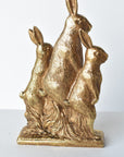 10" Gold Bunny Family Figure