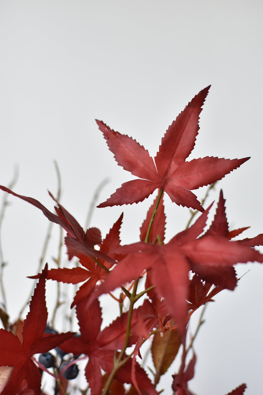 21" Faux Japanese Maple + Blue Berry Fall Drop-In Arrangement 9F