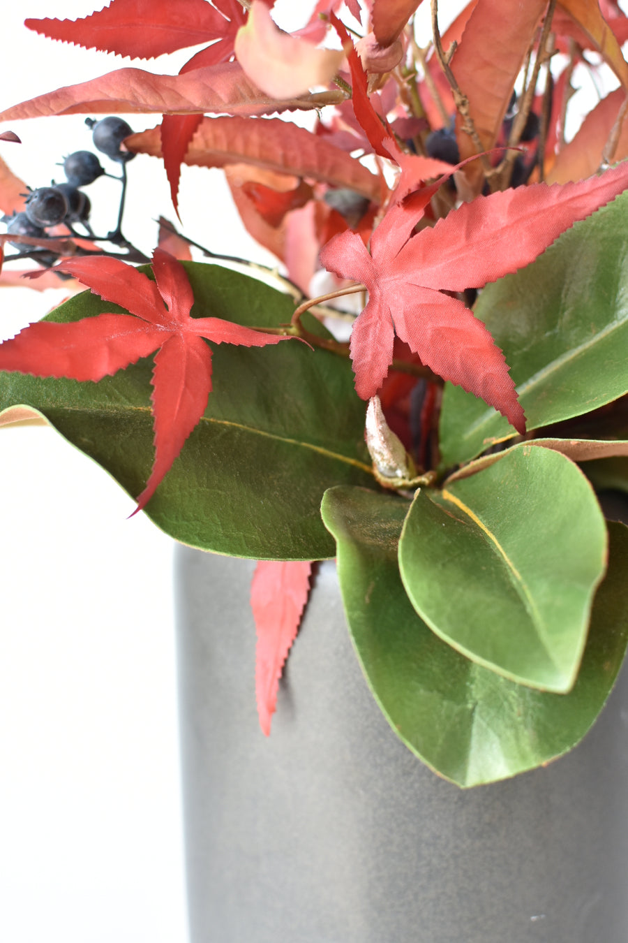 21" Faux Japanese Maple + Blue Berry Fall Drop-In Arrangement 9F