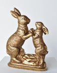10.5" Gold Bunny Holding Hands Figure