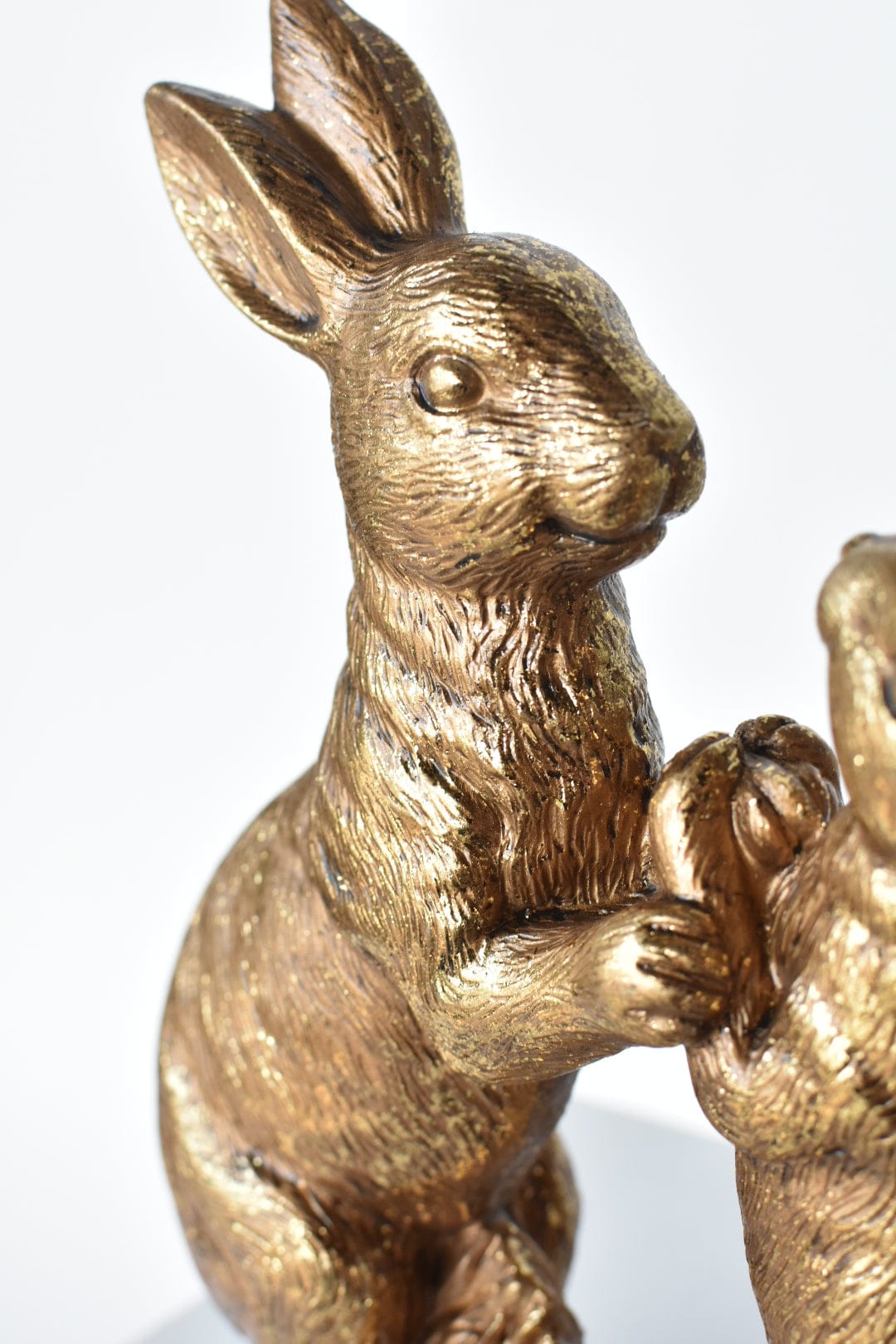 10.5" Gold Bunny Holding Hands Figure