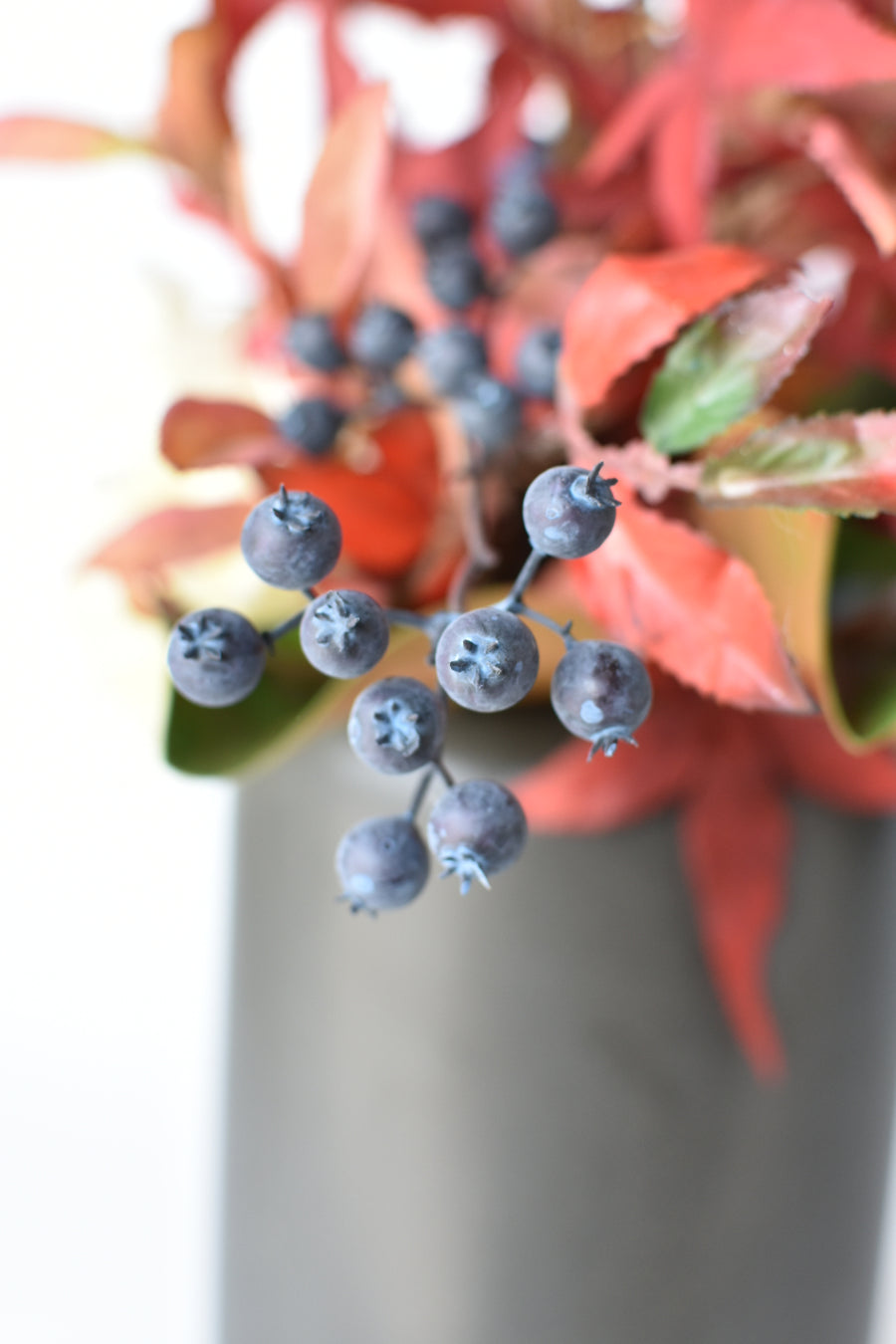 21" Faux Japanese Maple + Blue Berry Fall Drop-In Arrangement 9F