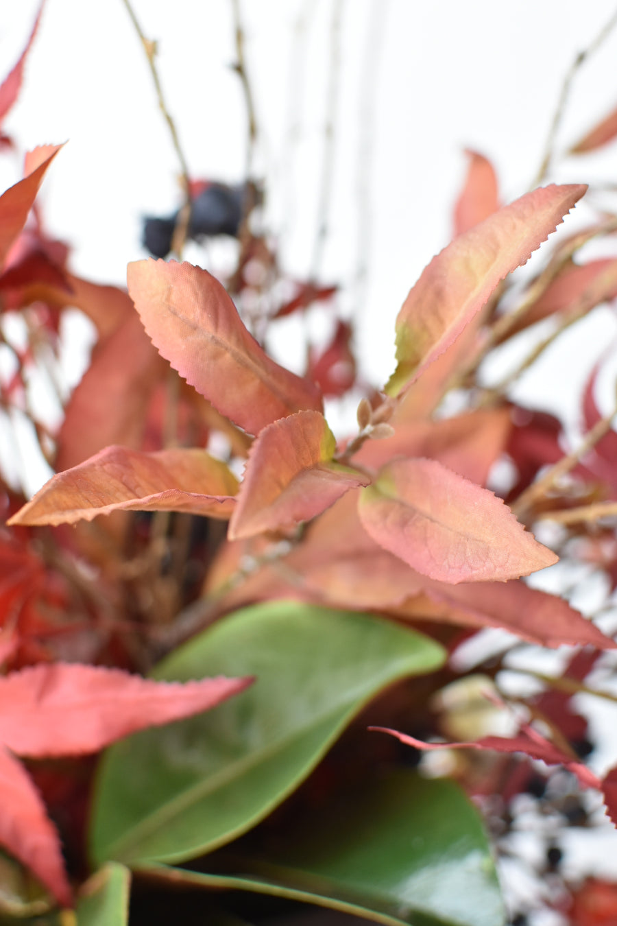 21" Faux Japanese Maple + Blue Berry Fall Drop-In Arrangement 9F