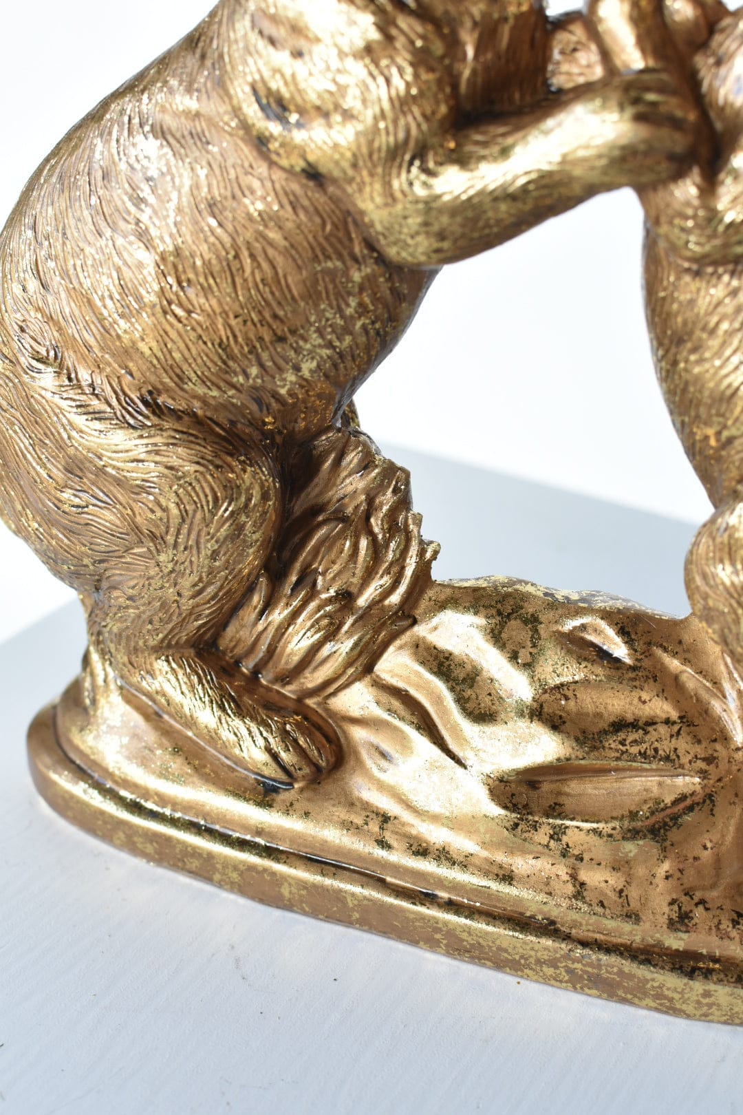 10.5" Gold Bunny Holding Hands Figure