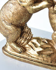 10.5" Gold Bunny Holding Hands Figure