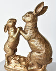10.5" Gold Bunny Holding Hands Figure