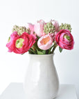 11" Shades of Pink Ranunculus, Hyacinth, and Tulip Bundle