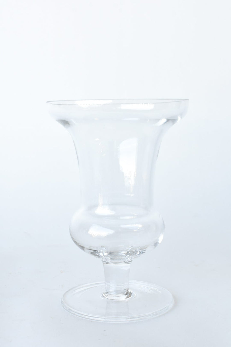 7.5" Clear Glass Tulip Vase with Footed Base