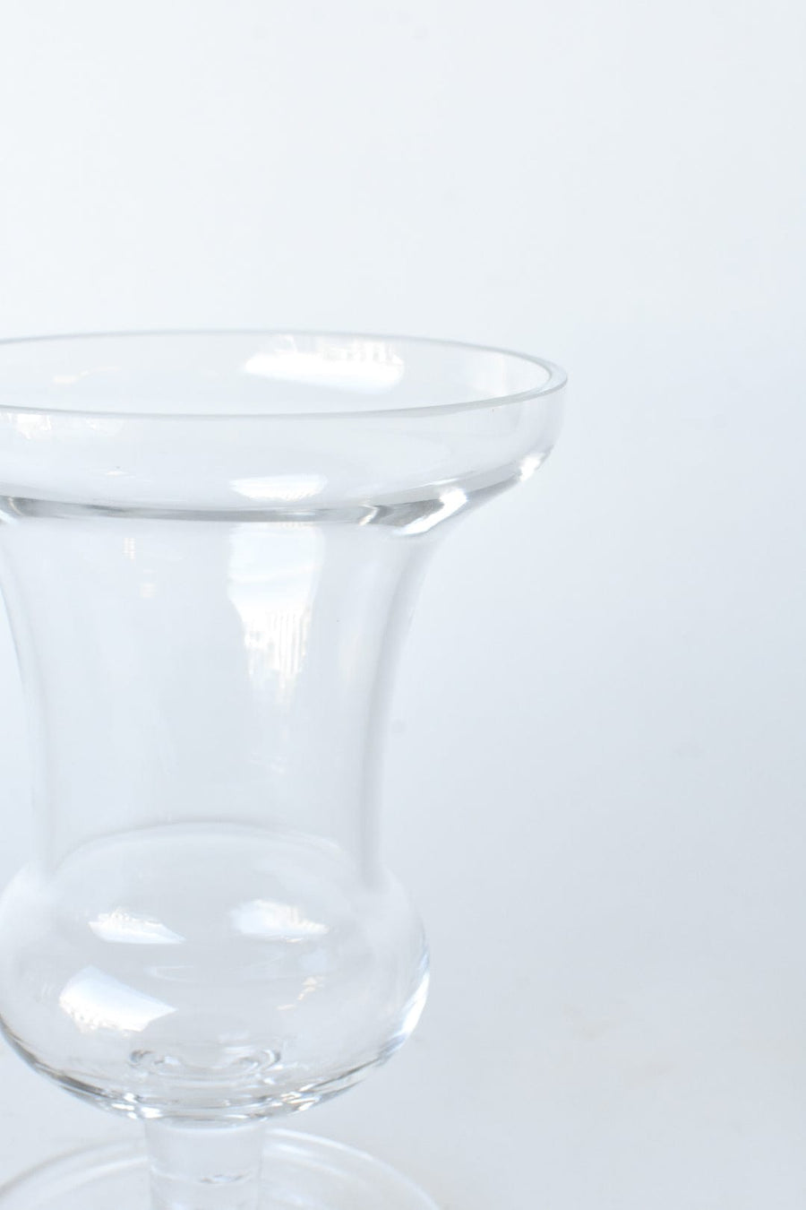 7.5" Clear Glass Tulip Vase with Footed Base