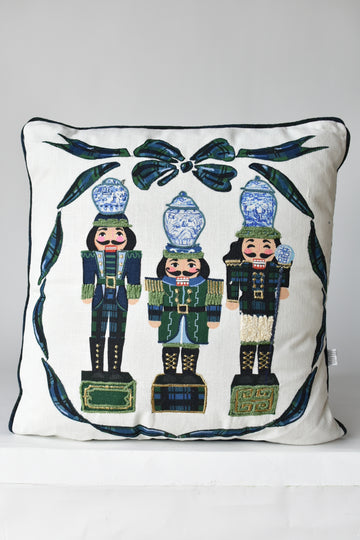 Blue/Green Plaid Nutcracker Pillow