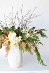 Gold Pine and Bay Leaf White Hydrangea - Curated Bundle