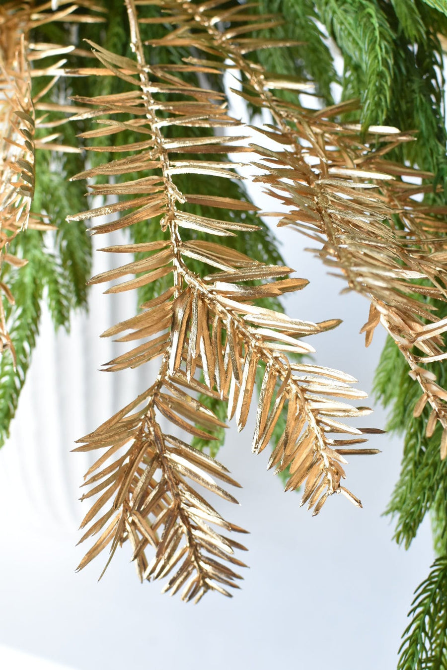Gold Pine and Bay Leaf White Hydrangea - Curated Bundle