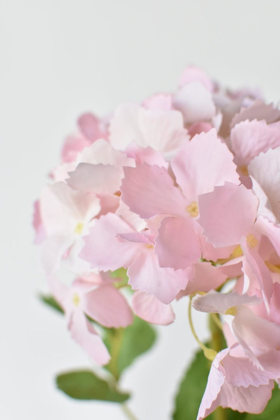 20" Faux Real Touch Light Pink Hydrangea Stem