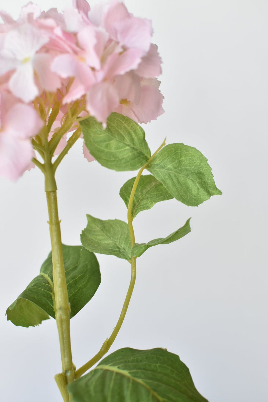 20" Faux Real Touch Light Pink Hydrangea Stem