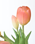 10" Faux Real Touch Peach/Coral Tulip Stem Bundle