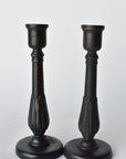 Black Distressed Taper Candlestick PAIR