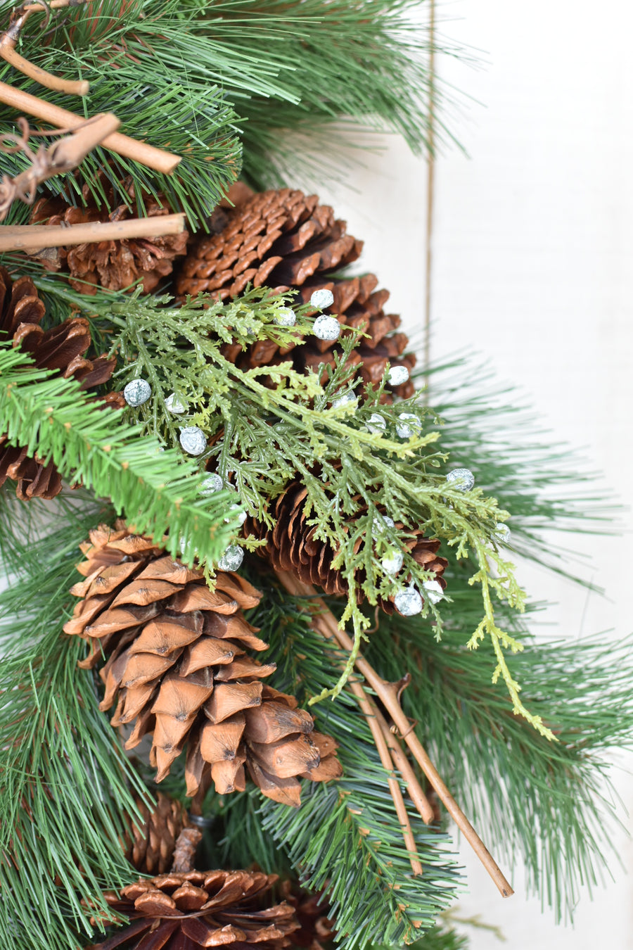 30" Faux Mixed PIne, Juniper, and Pinecone Wreath