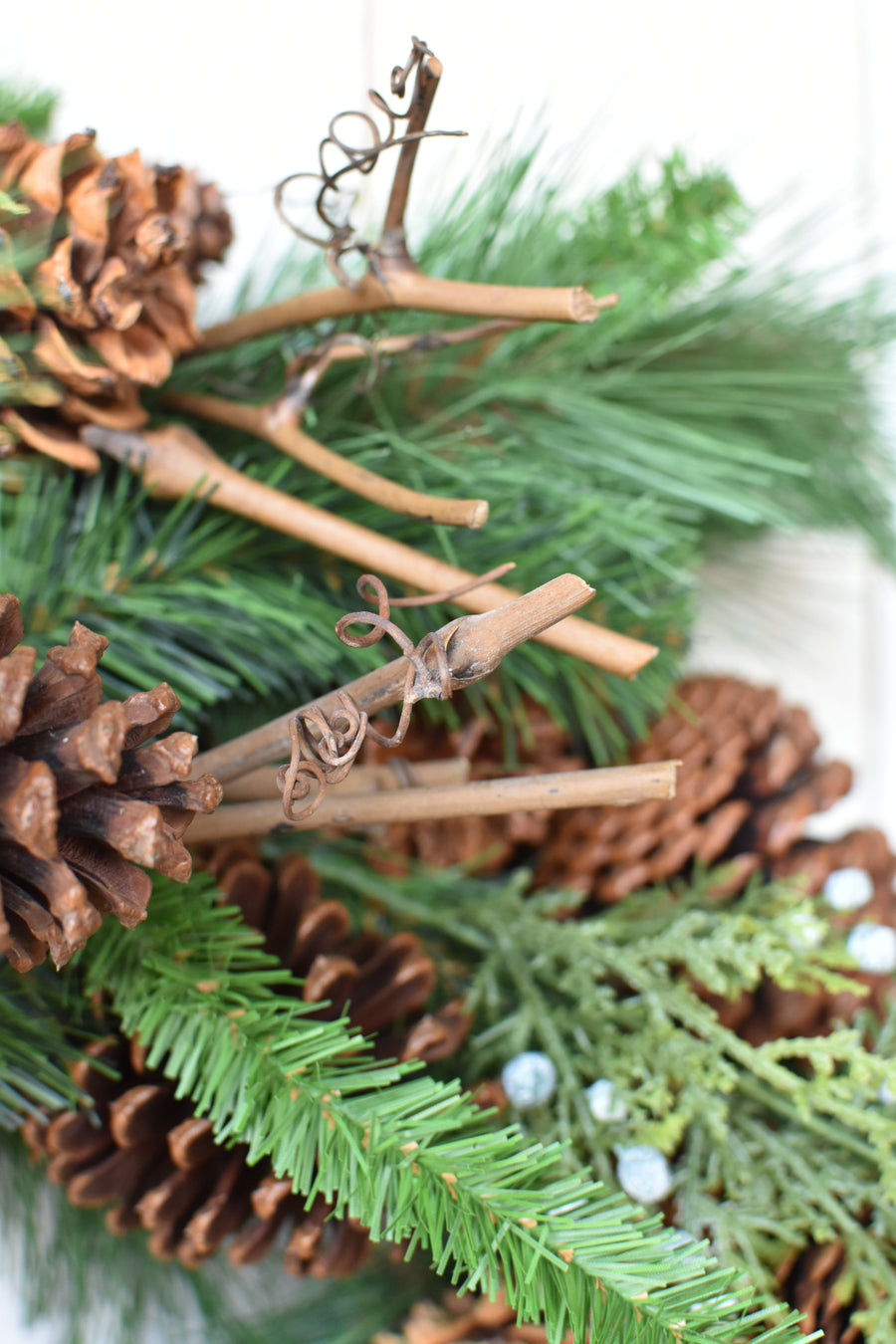 30" Faux Mixed PIne, Juniper, and Pinecone Wreath