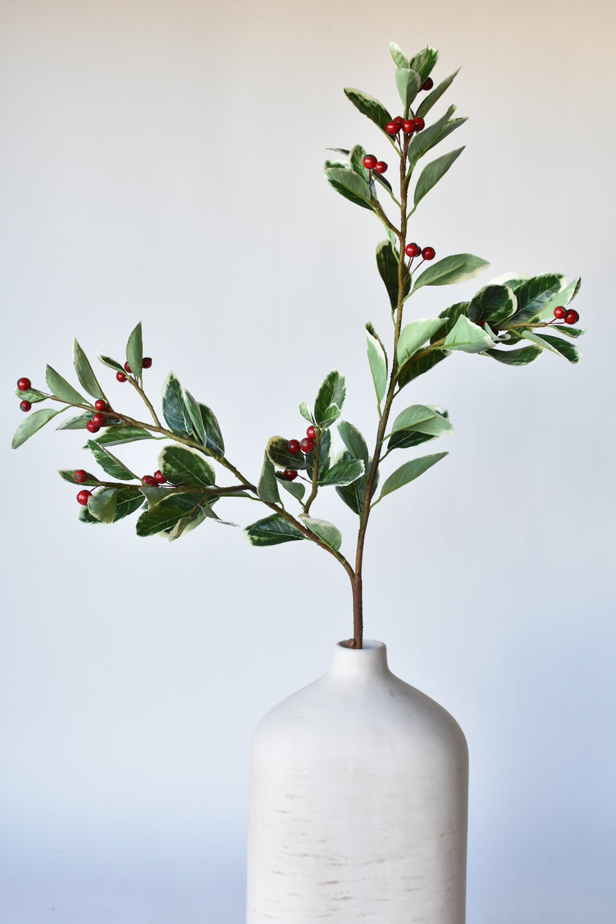 37" Faux Variegated Holly Branch