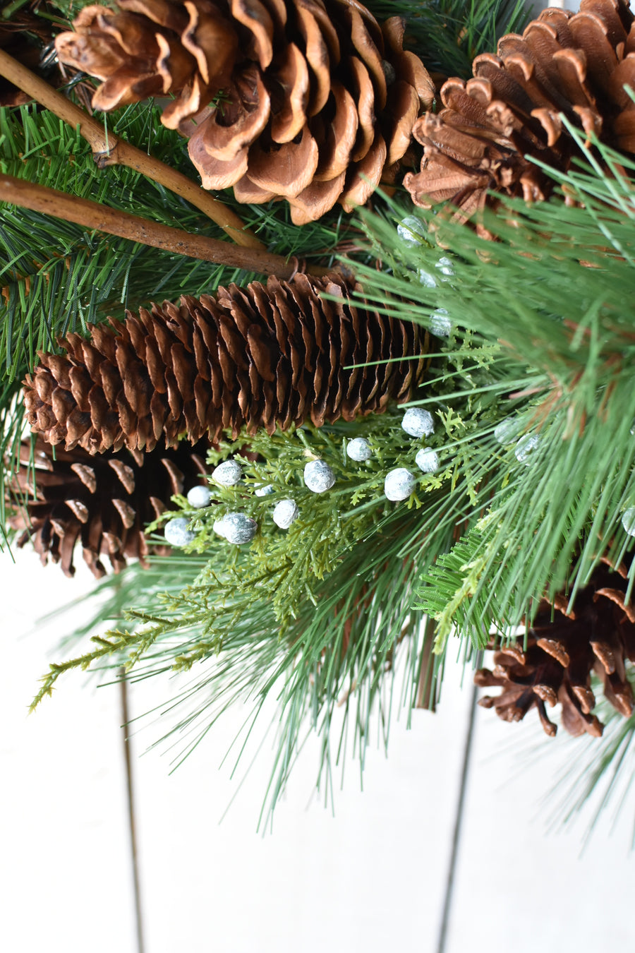 30" Faux Mixed PIne, Juniper, and Pinecone Wreath