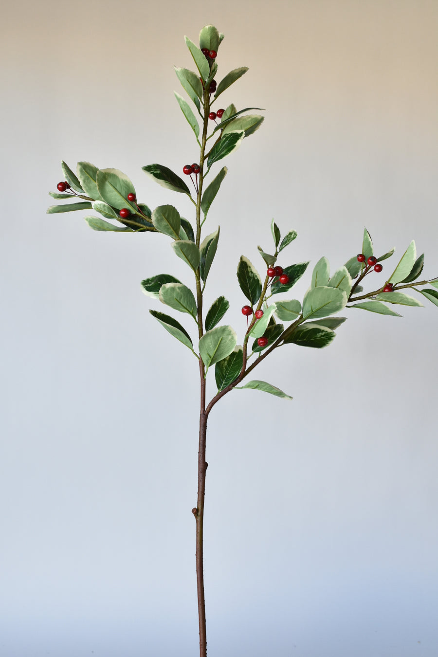 37" Faux Variegated Holly Branch