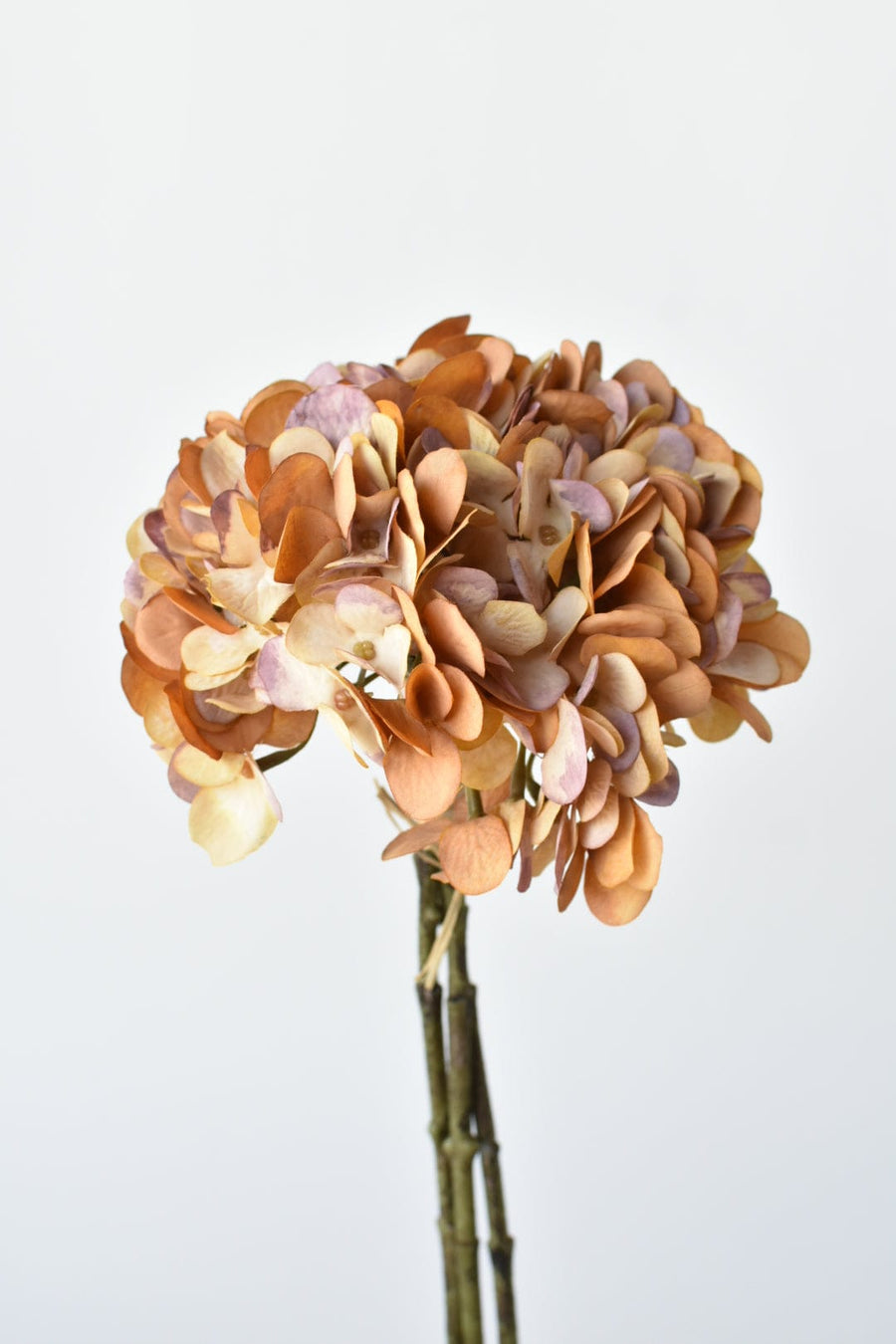 14" Faux Dried Hydrangea Bundle: Dark Brown With Soft Purple