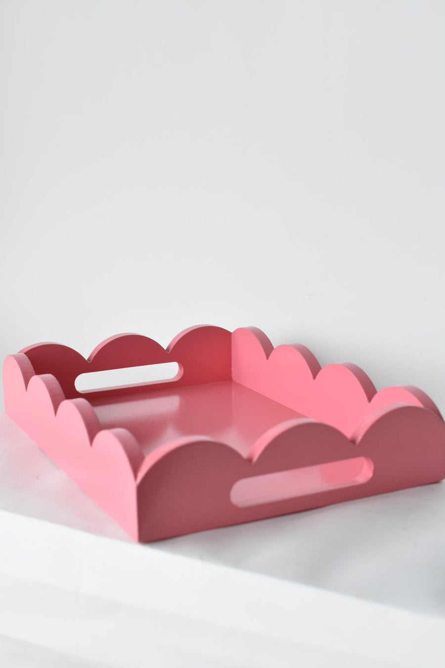Pink Scalloped Tray LG