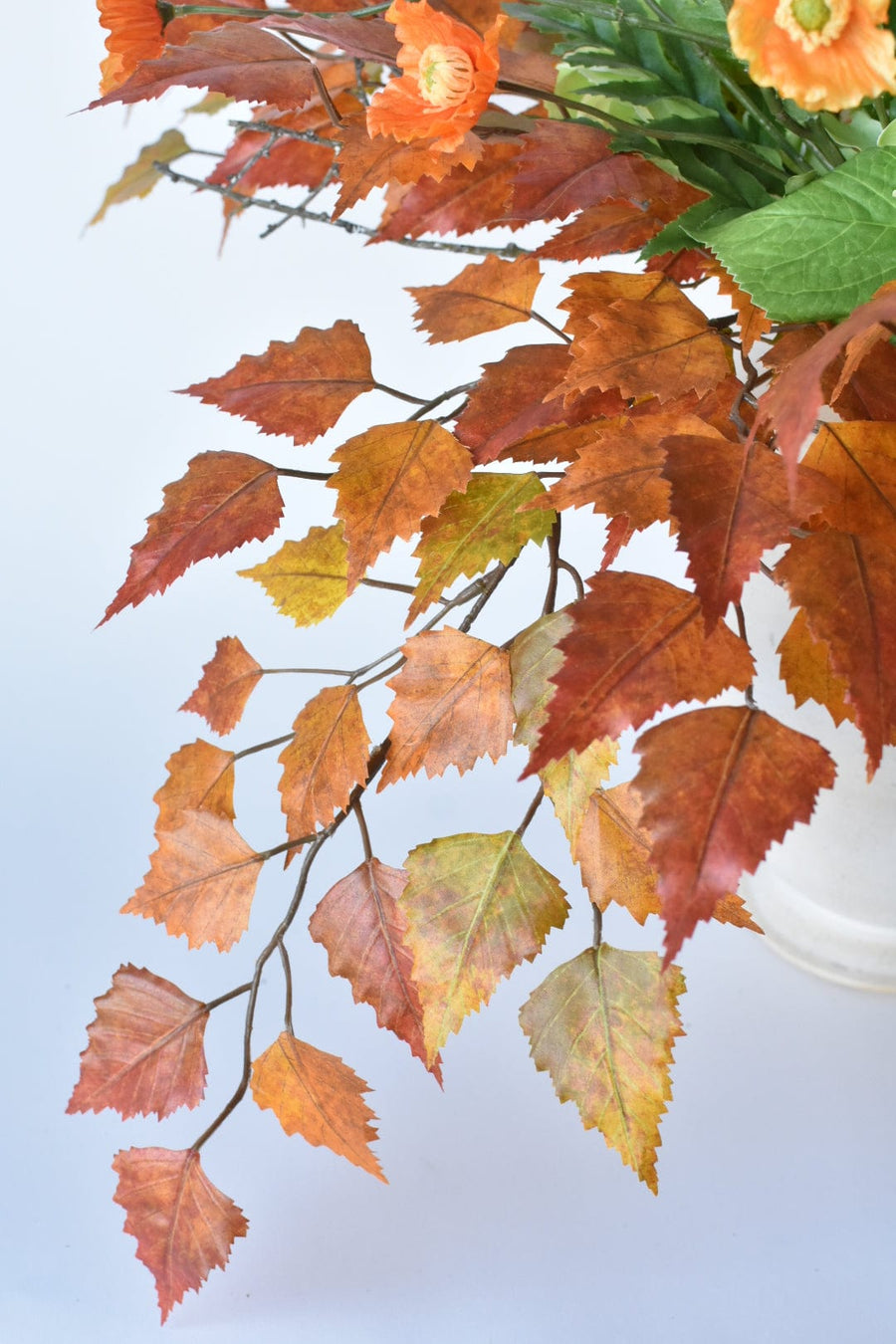Red Orange Birch Poppy Hydrangea Twig - Curated Bundle