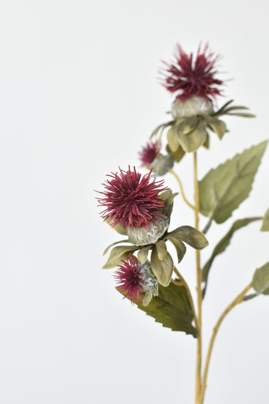 22" Faux Safflower Stem: Burgundy