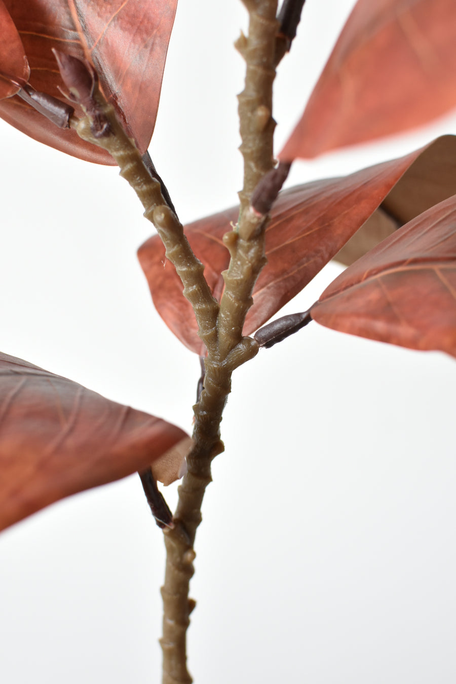 21" Faux Magnolia Leaf Stem : Rust