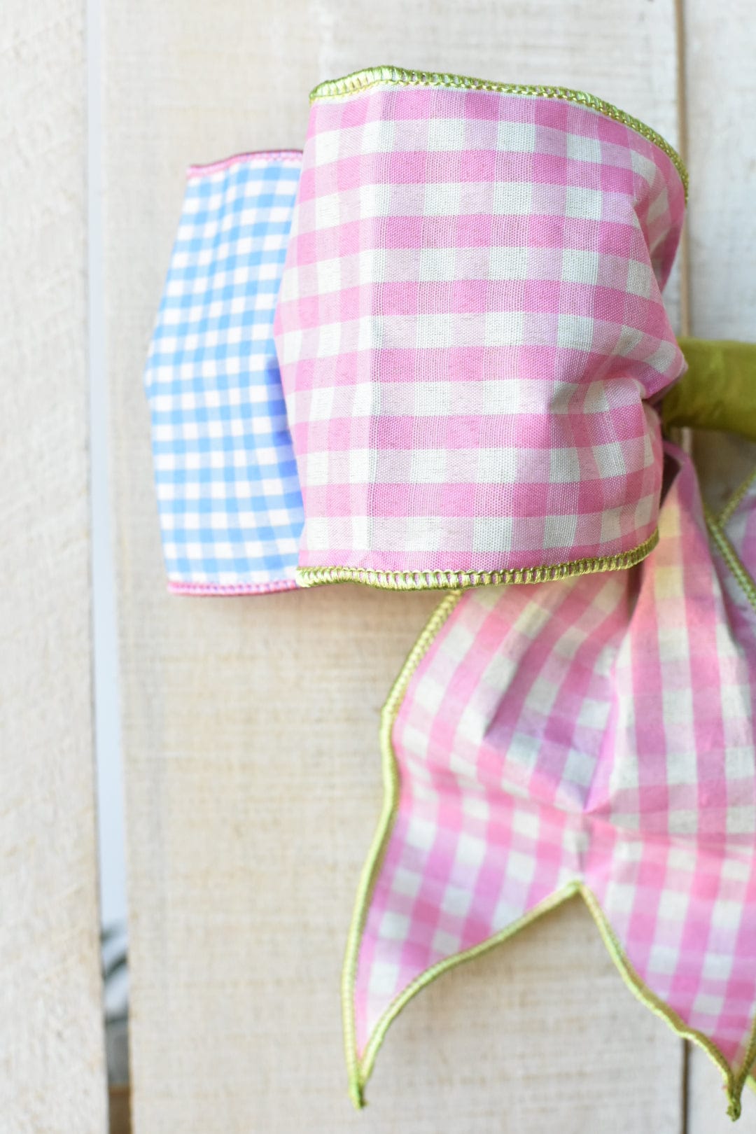 Premade Pink and Blue Gingham Bow