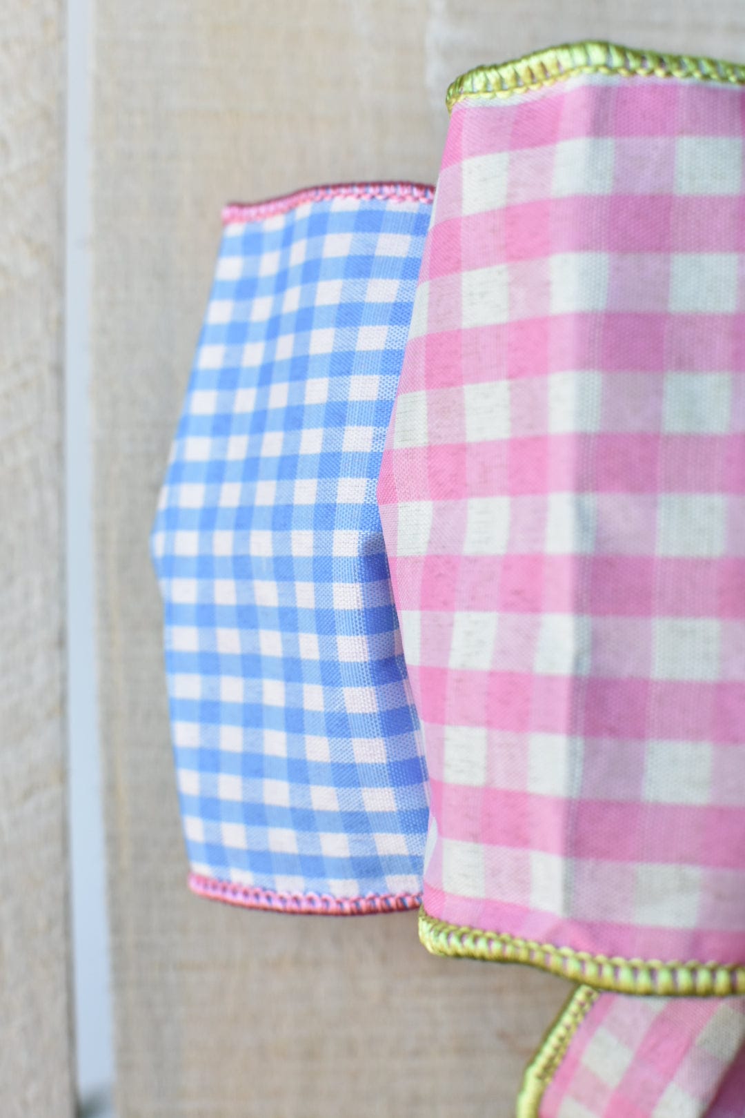 Premade Pink and Blue Gingham Bow