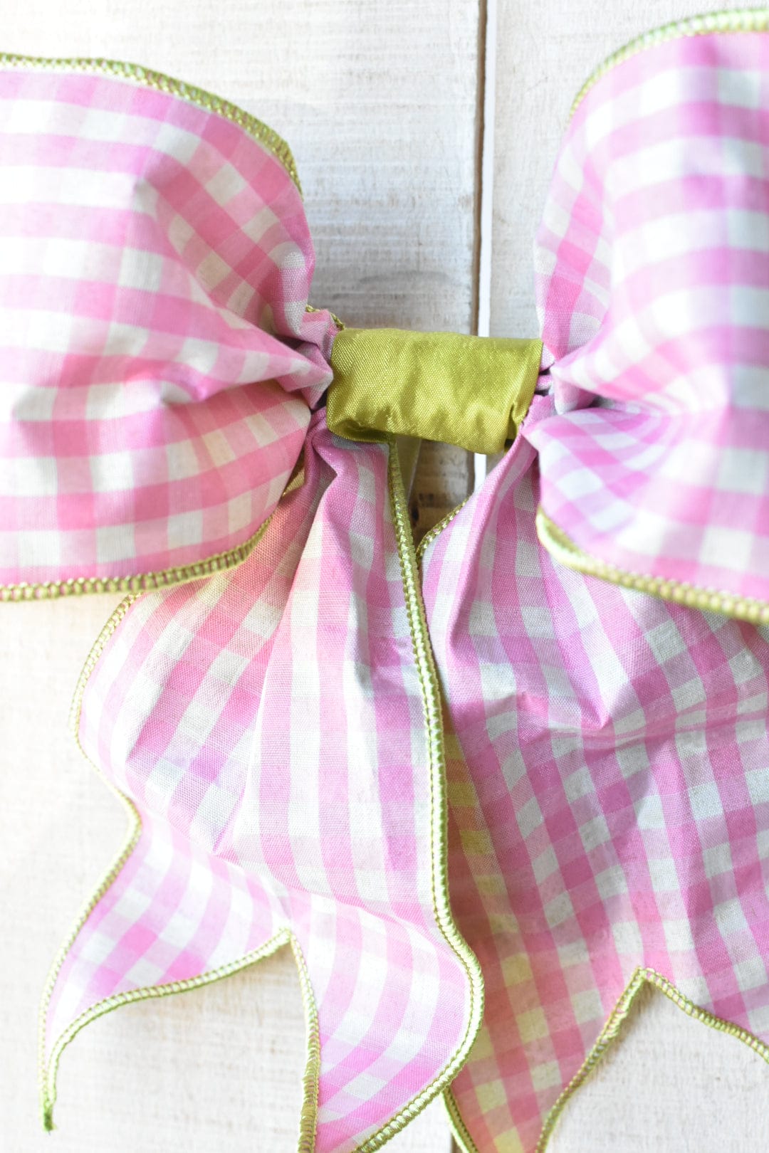 Premade Pink and Blue Gingham Bow