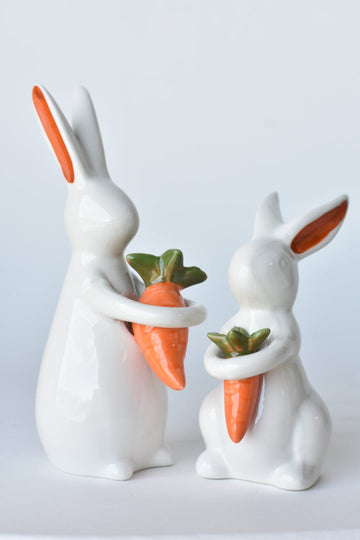 Bunnies Holding Carrots 2pc Set
