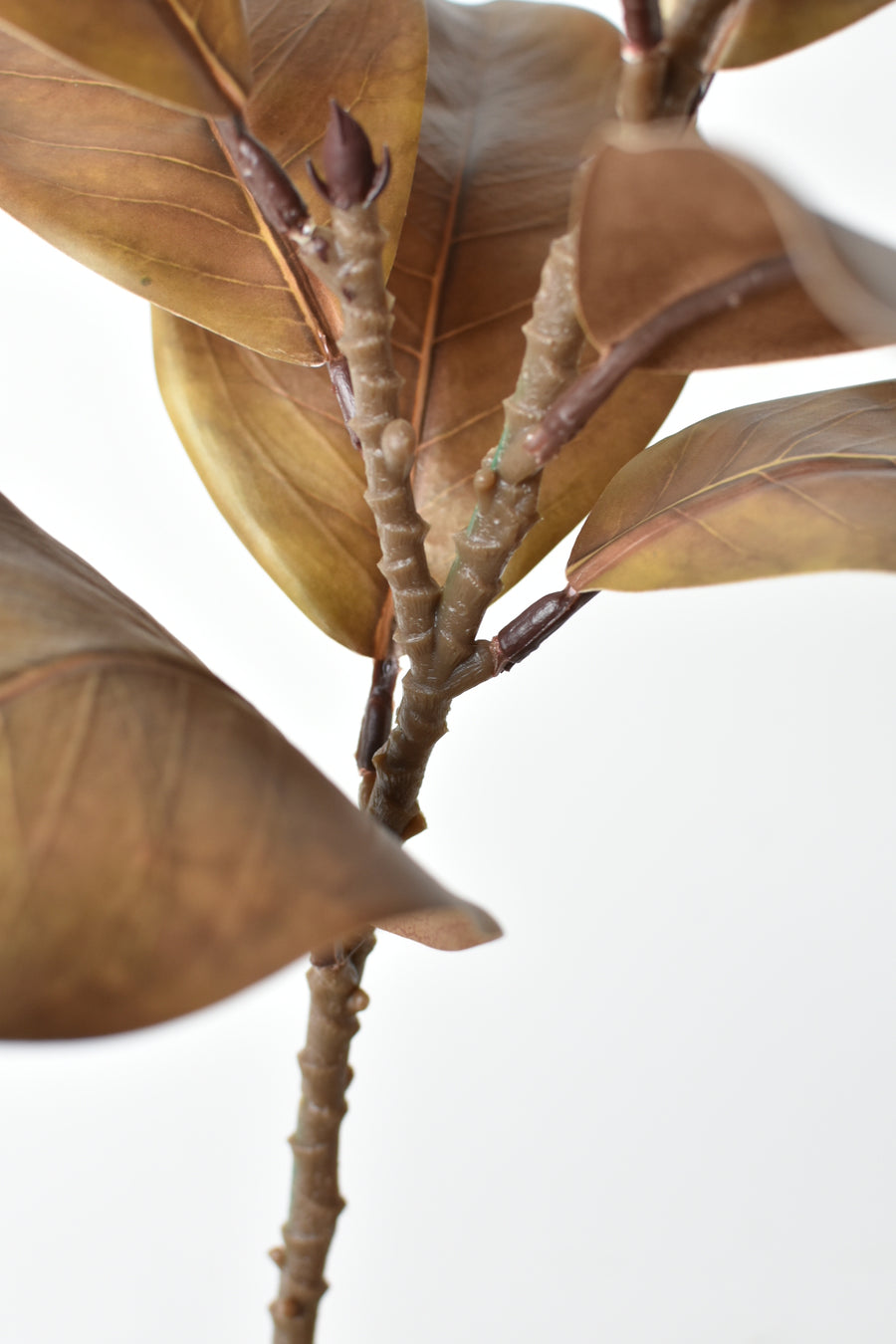 21" Faux Magnolia Leaf Stem : Brown