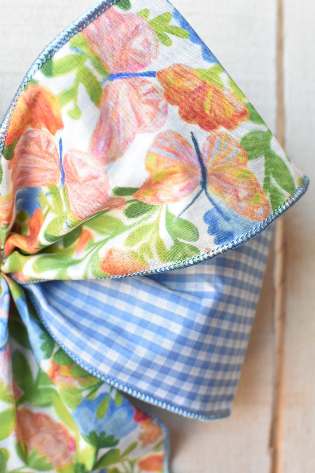 Premade Butterfly and Blue Gingham Bow (Copy)