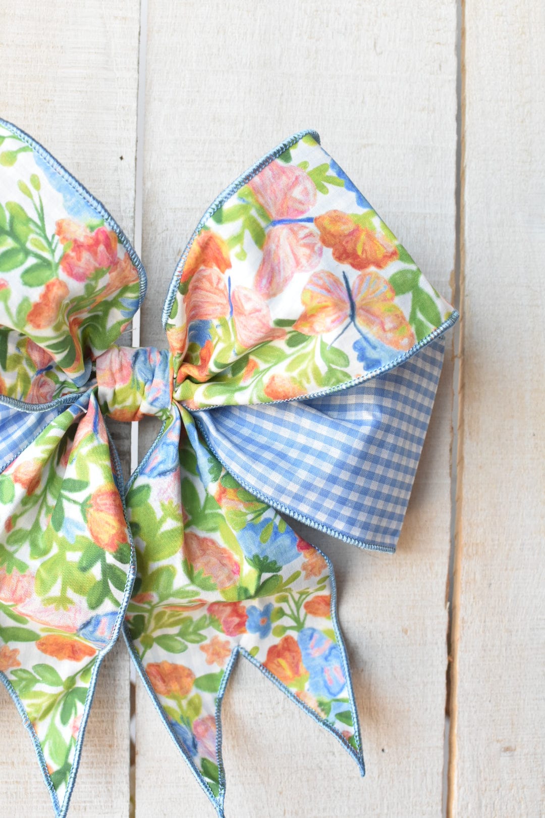 Premade Butterfly and Blue Gingham Bow (Copy)