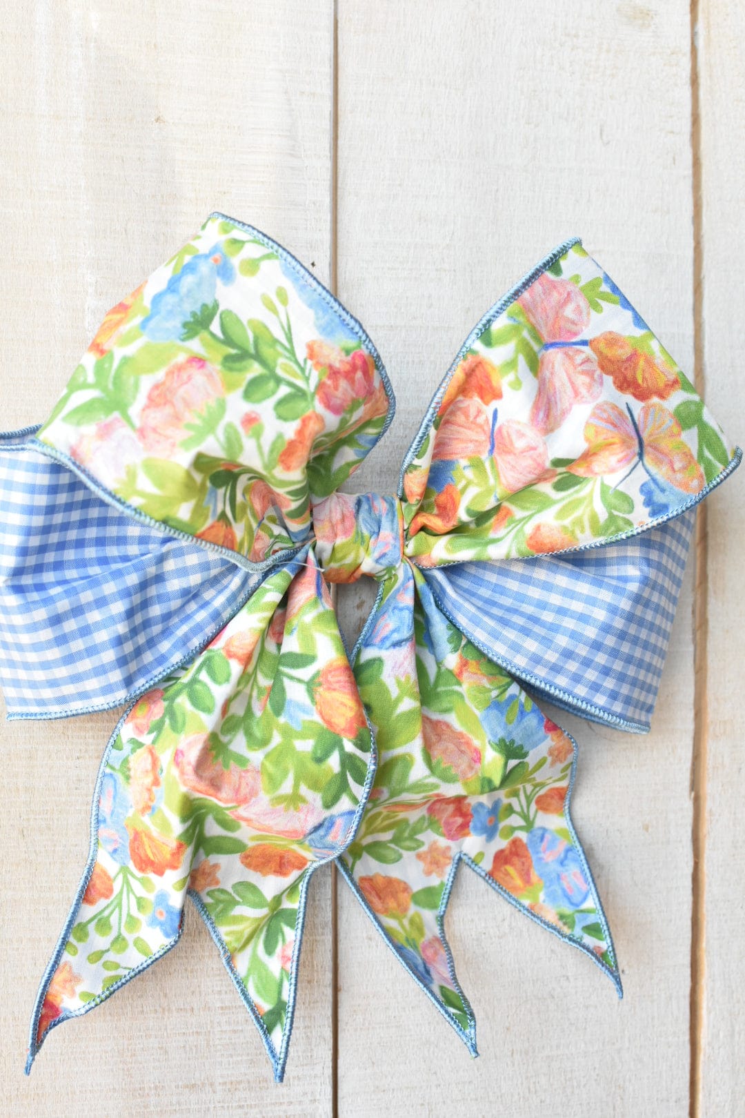 Premade Butterfly and Blue Gingham Bow (Copy)