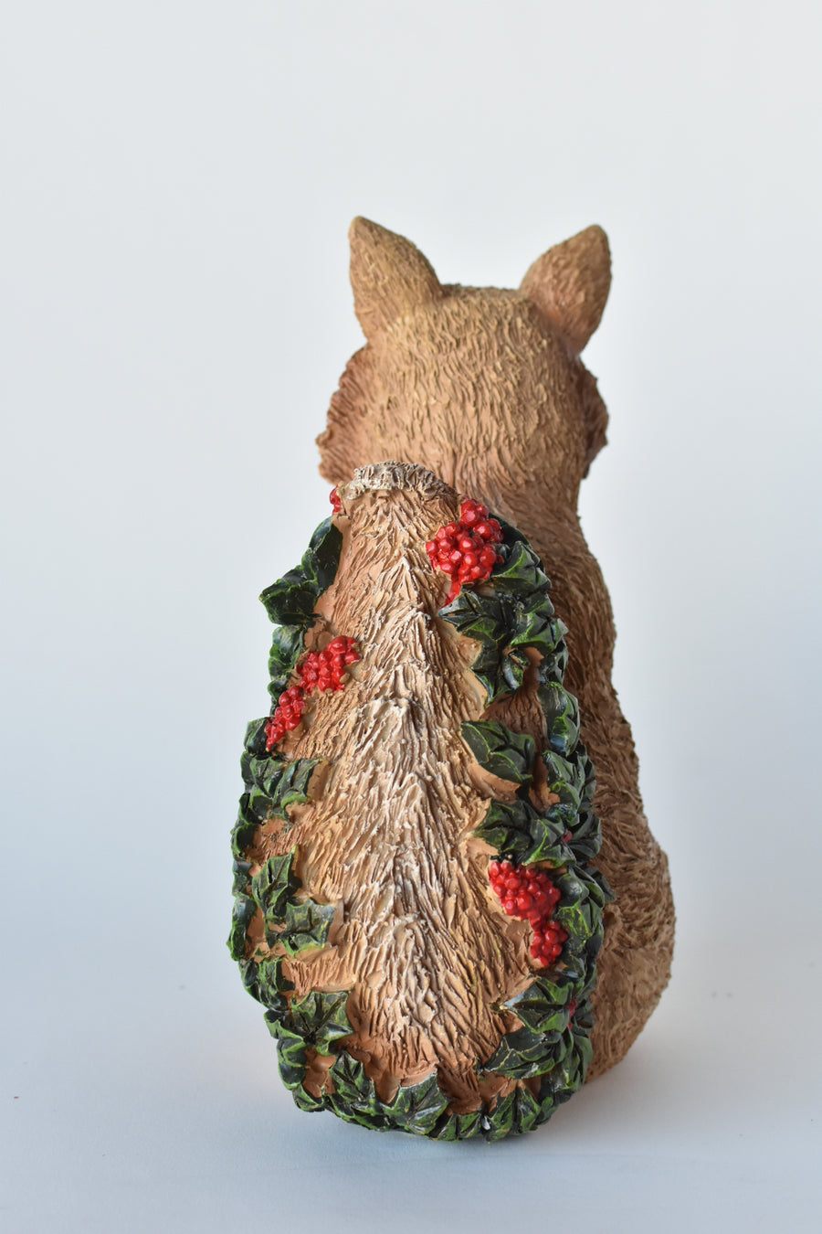 9" Fox with Holly Resin Figure