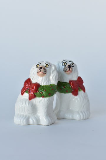 Staffordshire Dogs w/Wreath Salt and Pepper Shaker