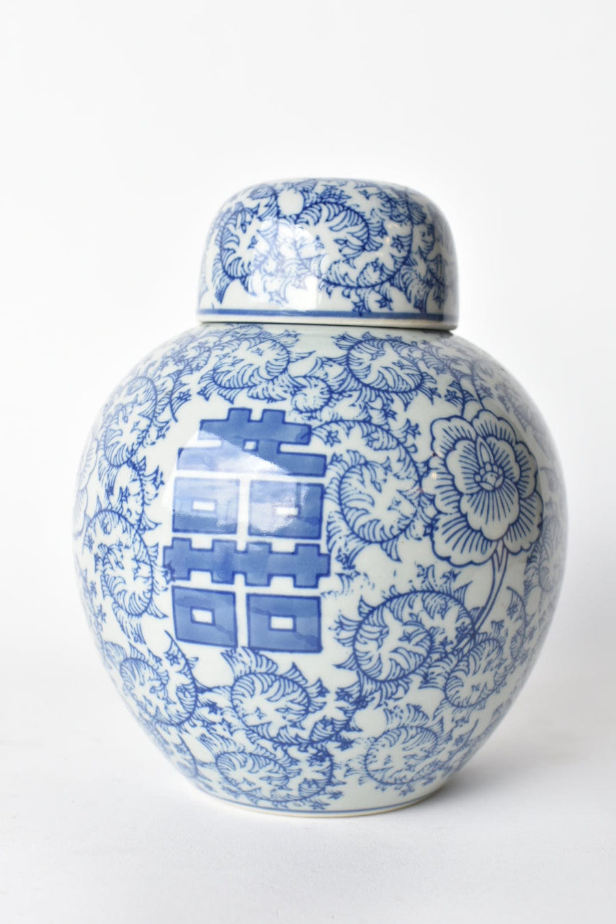 8" BLUE WHITE TEA JAR