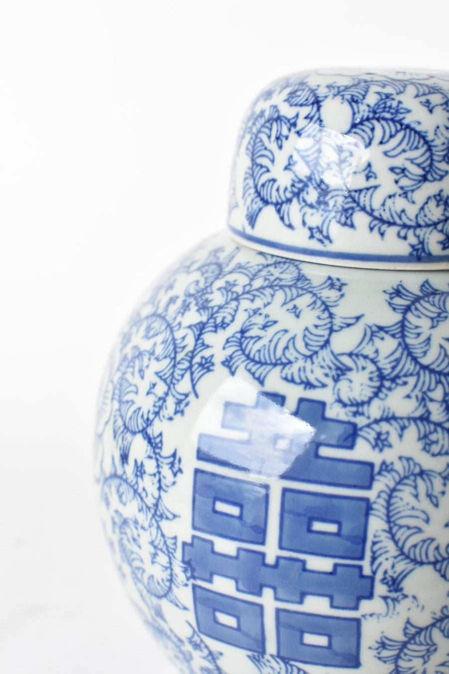 8" BLUE WHITE TEA JAR