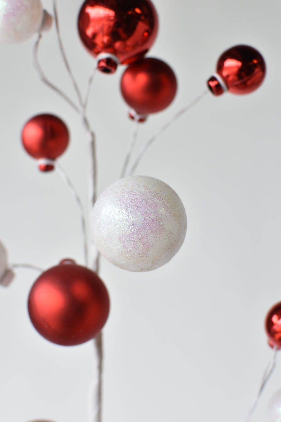 30.5" Red + White Glitter Ornament Stem