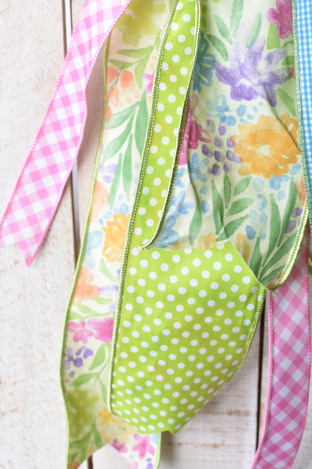 Yellow/Green/Pink/Blue/Purple Watercolor Floral Hand Tied Bow