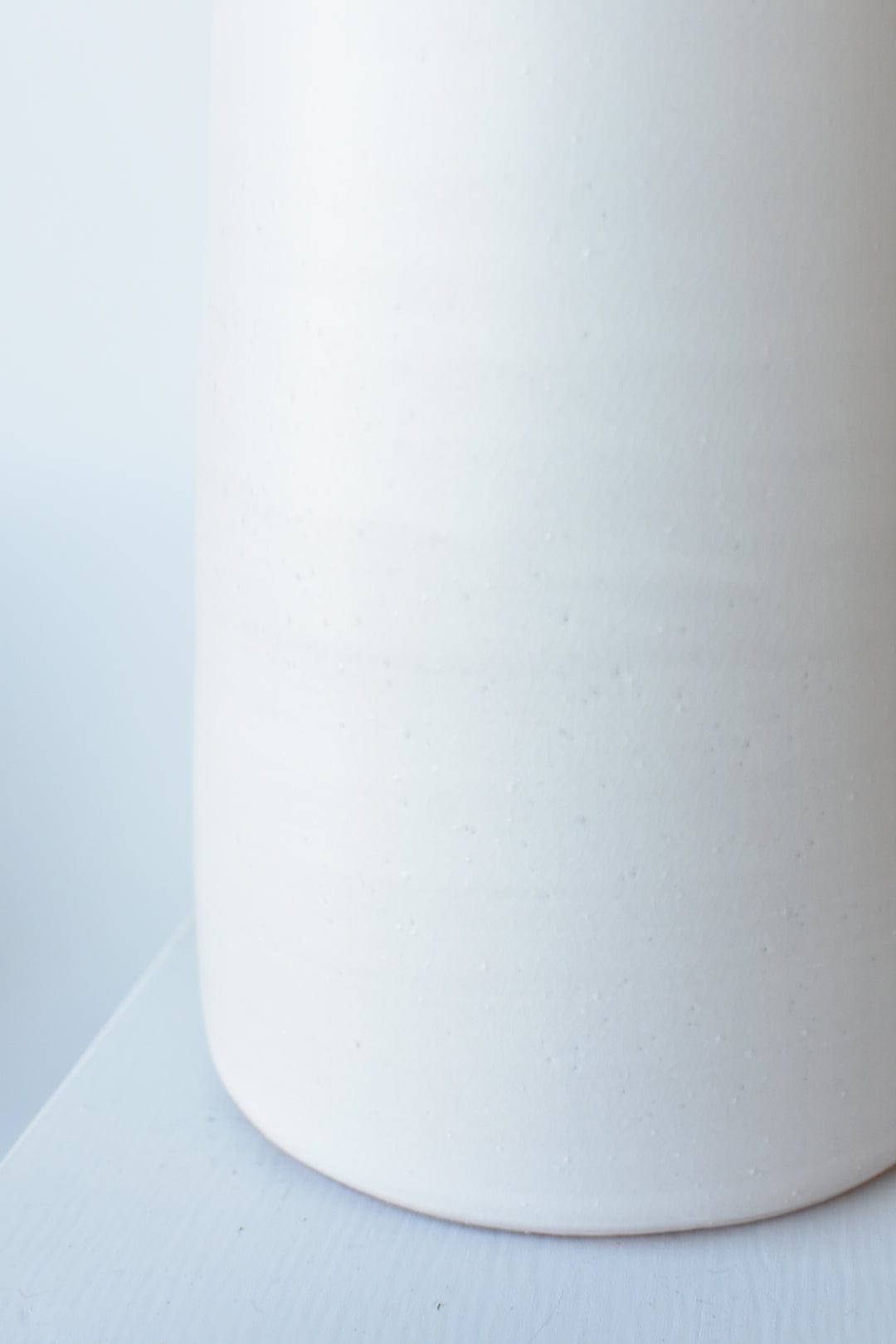 10"H  x 6"W Antiqued Finish Matte White Terracotta Crock