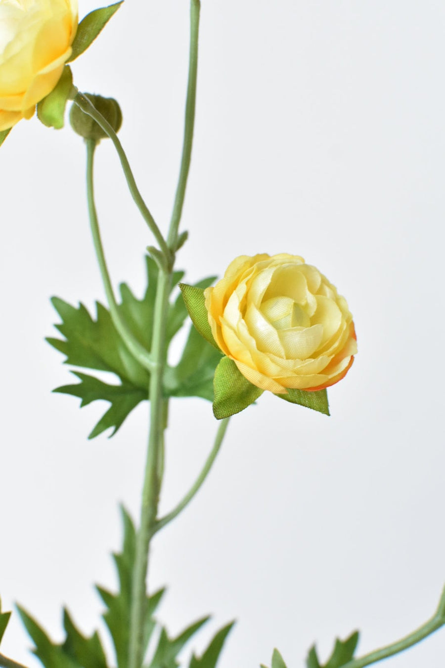 22" Faux Mini Yellow Ranunculus Stem