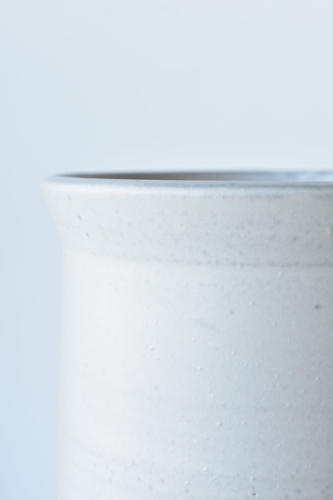 12.5"H  x 8.25"W Antiqued Finish Matte White Terracotta Crock