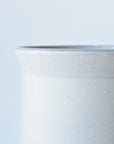 12.5"H  x 8.25"W Antiqued Finish Matte White Terracotta Crock