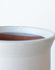 12.5"H  x 8.25"W Antiqued Finish Matte White Terracotta Crock