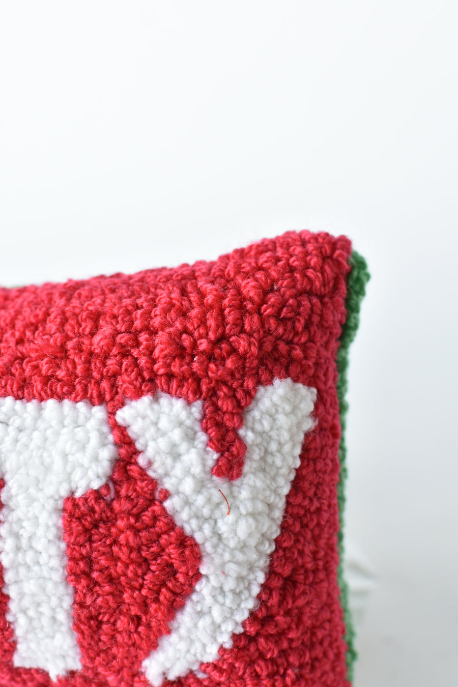 Reversible Naughty/Nice Hooked Pillow